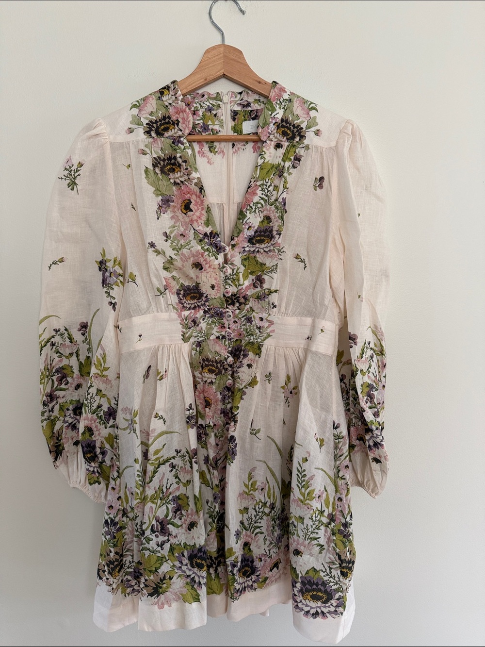 Zimmermann Halliday Plunge floral linen minidress - Picture 2 of 14